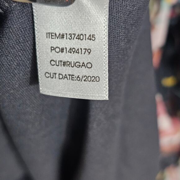 Torrid Faux Wrap Hi-Low Midi Dress Swiss Dot Floral Dark Gray and Pink L/12/0 - Picture 10 of 13